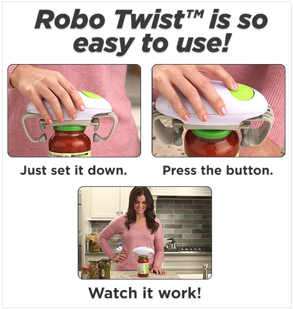 Robo Twist 1014 Electric Jar Opener - White New